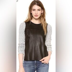 COPY - Rebecca Taylor Leather Front, Knitted Black/White Sleeves and Back Sweat…